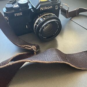 Nikon fm2 film 35mm camera and lens
